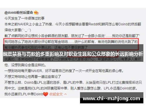 魏震禁赛与罚款的多重影响及对职业生涯和公众形象的长远影响分析